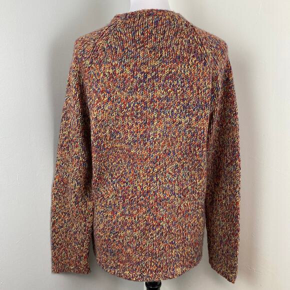 Vintage David Brooks Rainbow Marled Chunky Knit Mock Neck Sweater XL - Picture 4 of 6